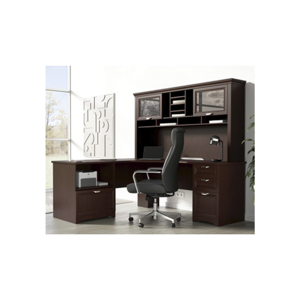 Realspace® Magellan Performance 71"W L-Shape Corner Desk, Cherry